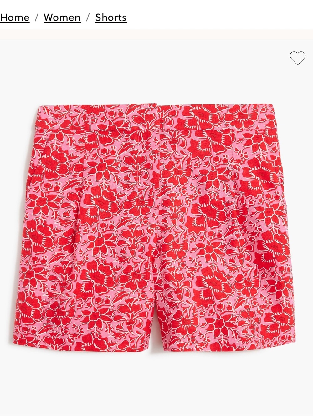 J. Crew Pink & Red Floral Stretch Shorts